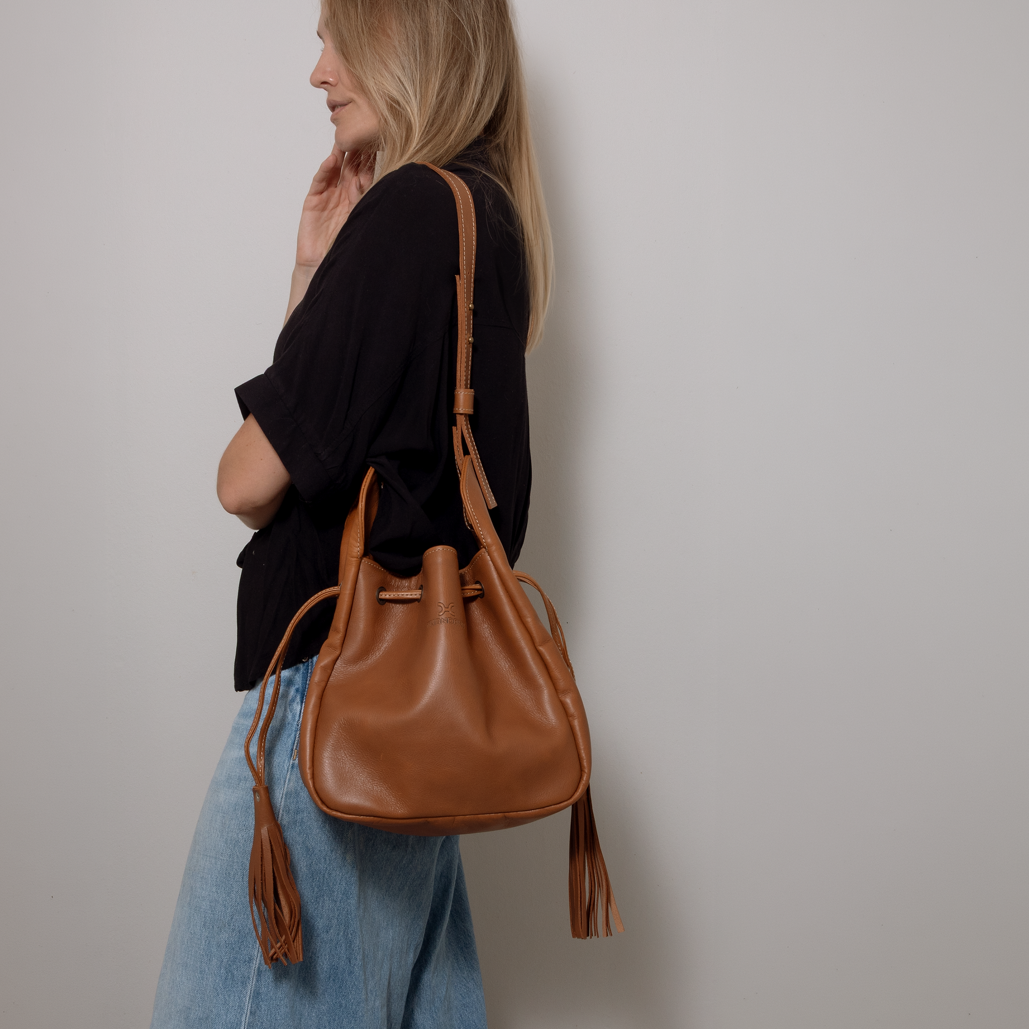 Eve Bucket Handbag | Genuine Leather Bucket Handbag by Thandana