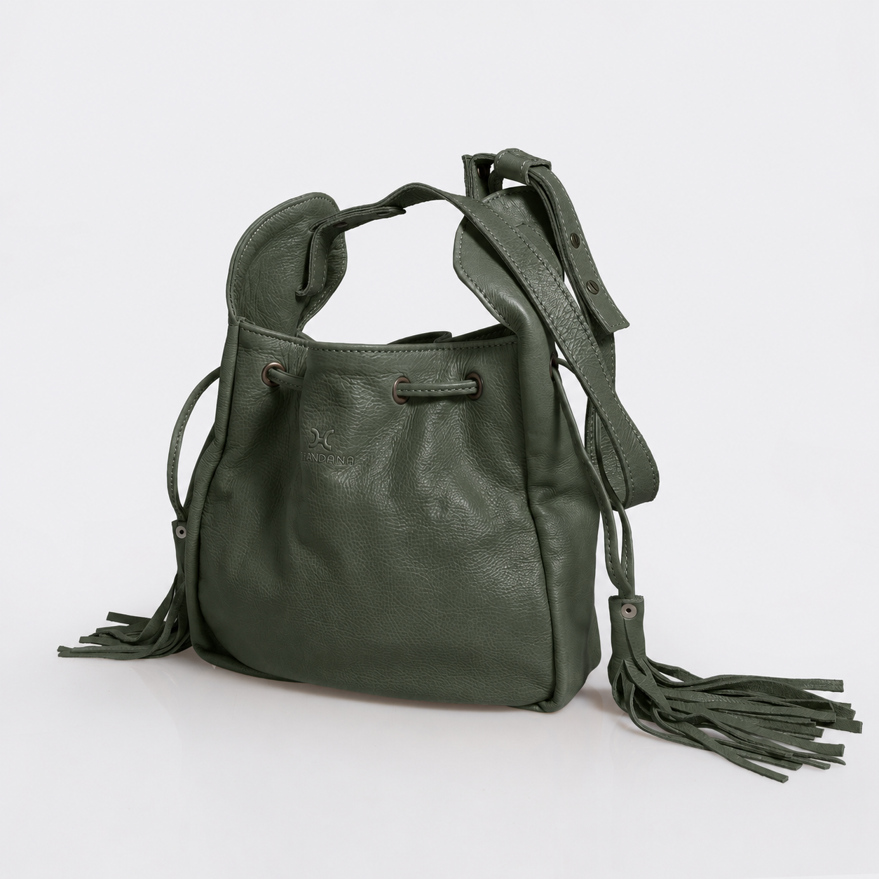Eve Bucket Handbag | Genuine Leather Basil Leather / Gunmetal (default) Bucket Handbag by Thandana