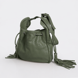 Eve Bucket Handbag | Genuine Leather Green Leather / Gunmetal (default) Bucket Handbag by Thandana