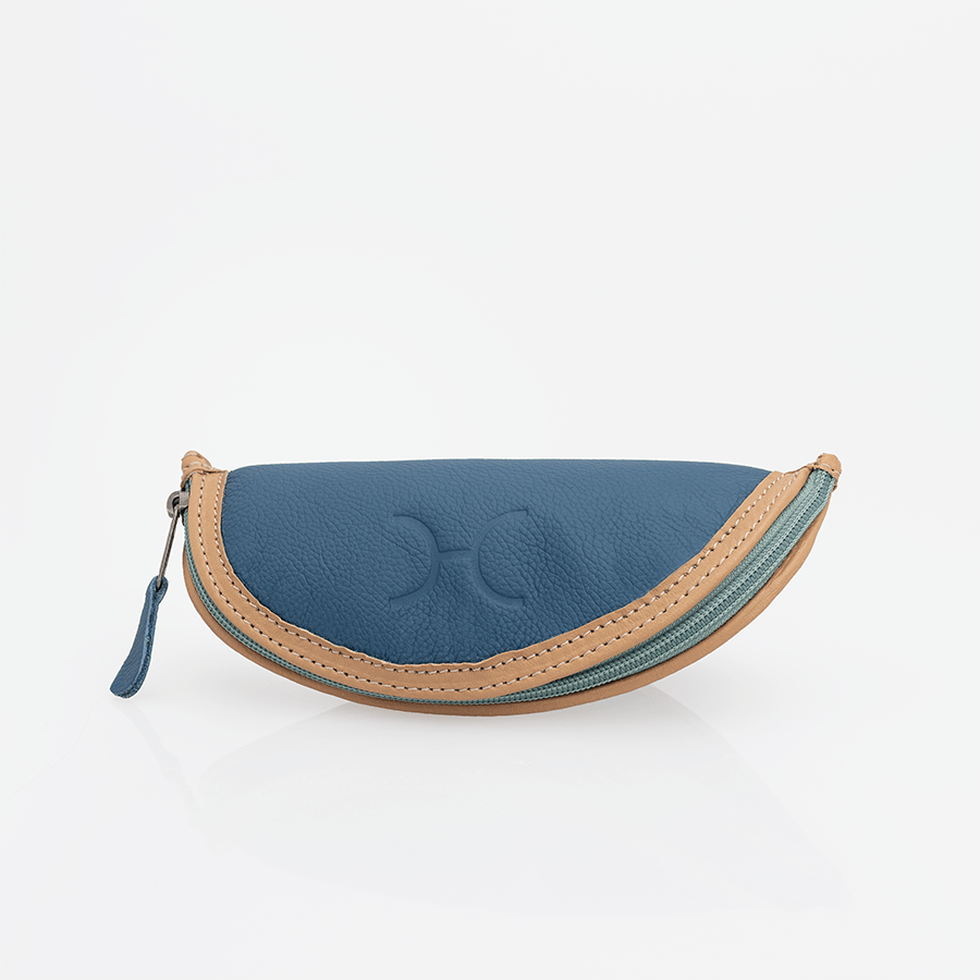 Glasses Case | Genuine Leather Aqua Leather Glasses Case by Thandana