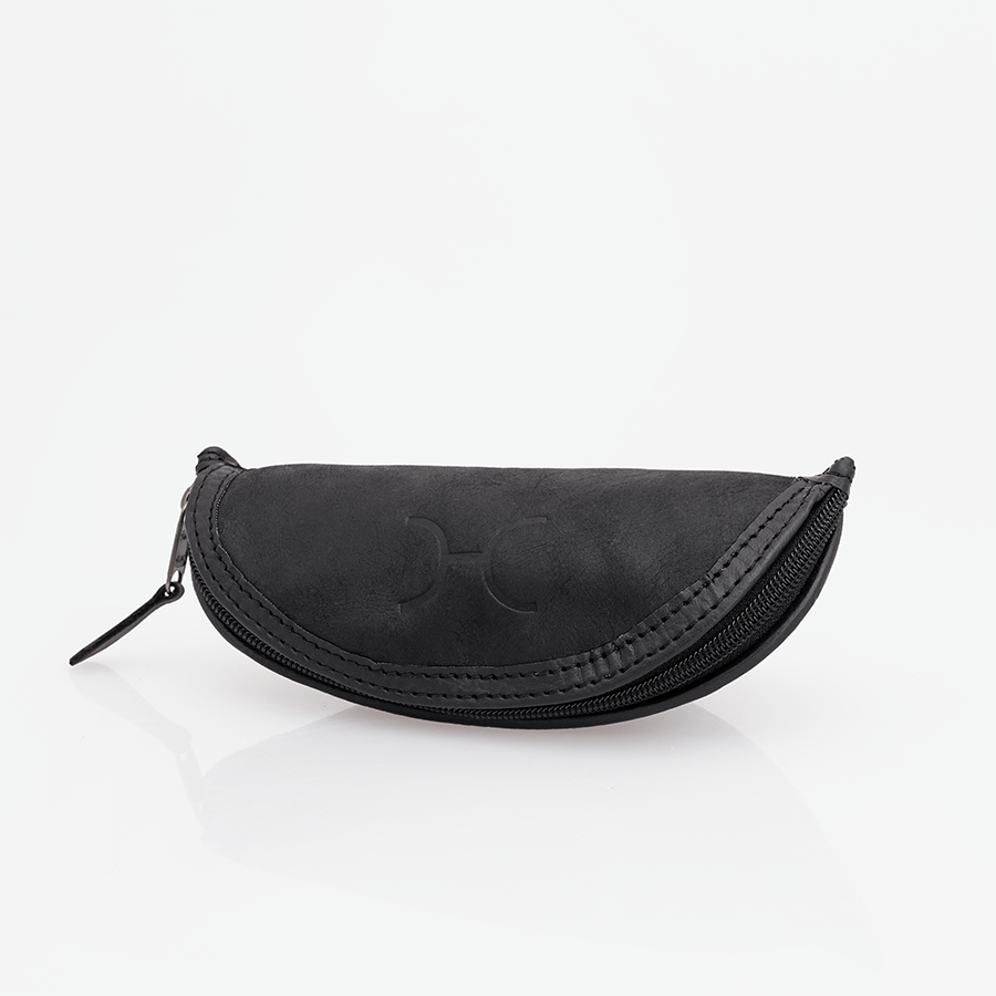 Glasses Case | Genuine Leather Black Leather Glasses Case by Thandana