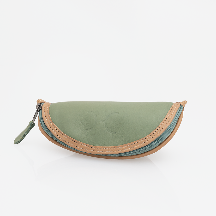 Glasses Case | Genuine Leather | Corporate Green Leather Glasses Case by Thandana
