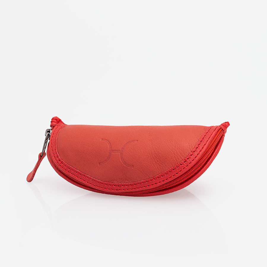 Glasses Case | Genuine Leather Red Leather Glasses Case by Thandana