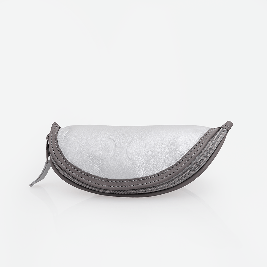 Glasses Case | Genuine Leather Silver Leather Glasses Case by Thandana