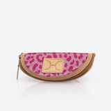 Glasses Case | Laminated Fabric Cheetah - Pink / Chunky Zip Glasses Case by Thandana