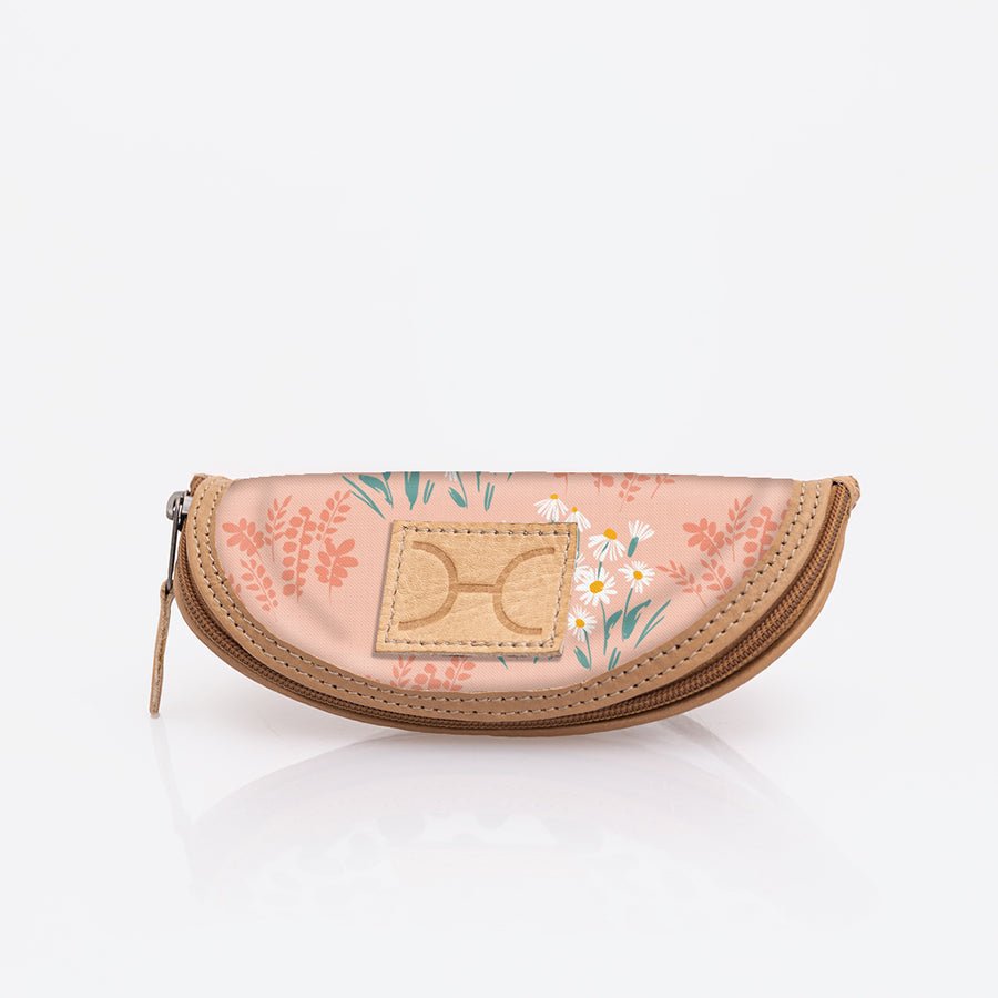 Glasses Case | Laminated Fabric Crazy Daisy - Blush / Chunky Zip Glasses Case by Thandana