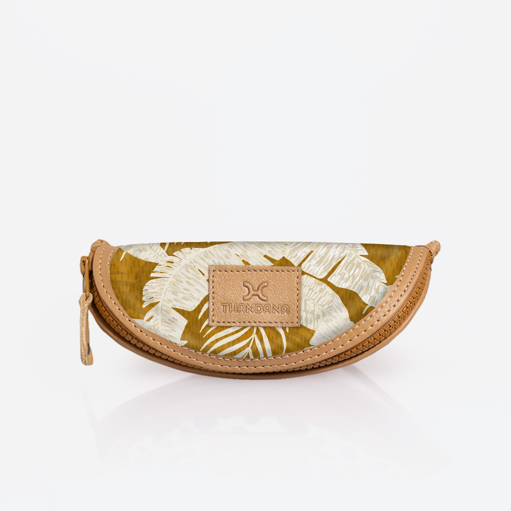 Glasses Case | Laminated Fabric Fauna - Earth / Chunky Zip Glasses Case by Thandana