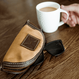Glasses Case | Wax Canvas with Genuine Leather Glasses Case by Thandana
