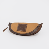 Glasses Case | Wax Canvas with Genuine Leather Camel Canvas with Tobac Leather Glasses Case by Thandana