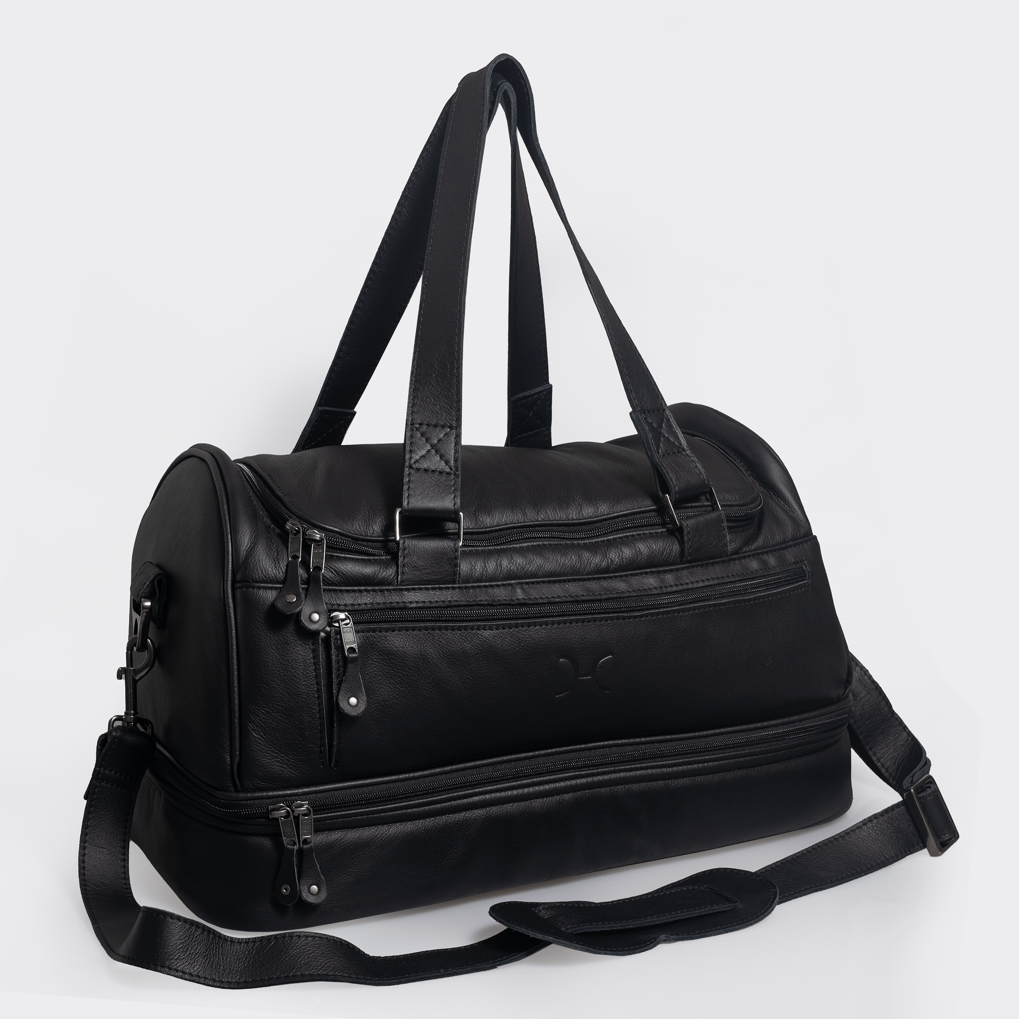 Golf Bag | Genuine Leather Black Leather Travel Golf Bag Leather by Thandana