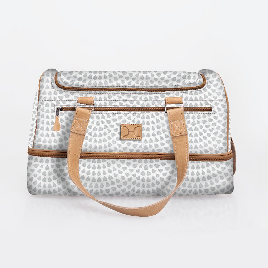 Golf Bag | Laminated Fabric with Genuine Leather Scale Away with me - Moonstruck / Chunky Zip Travel Golf Bag Laminated
