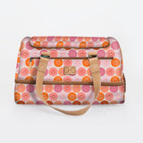 Golf Bag | Laminated Fabric with Genuine Leather Smiley - Blush / Chunky Zip Travel Golf Bag Laminated Fabric