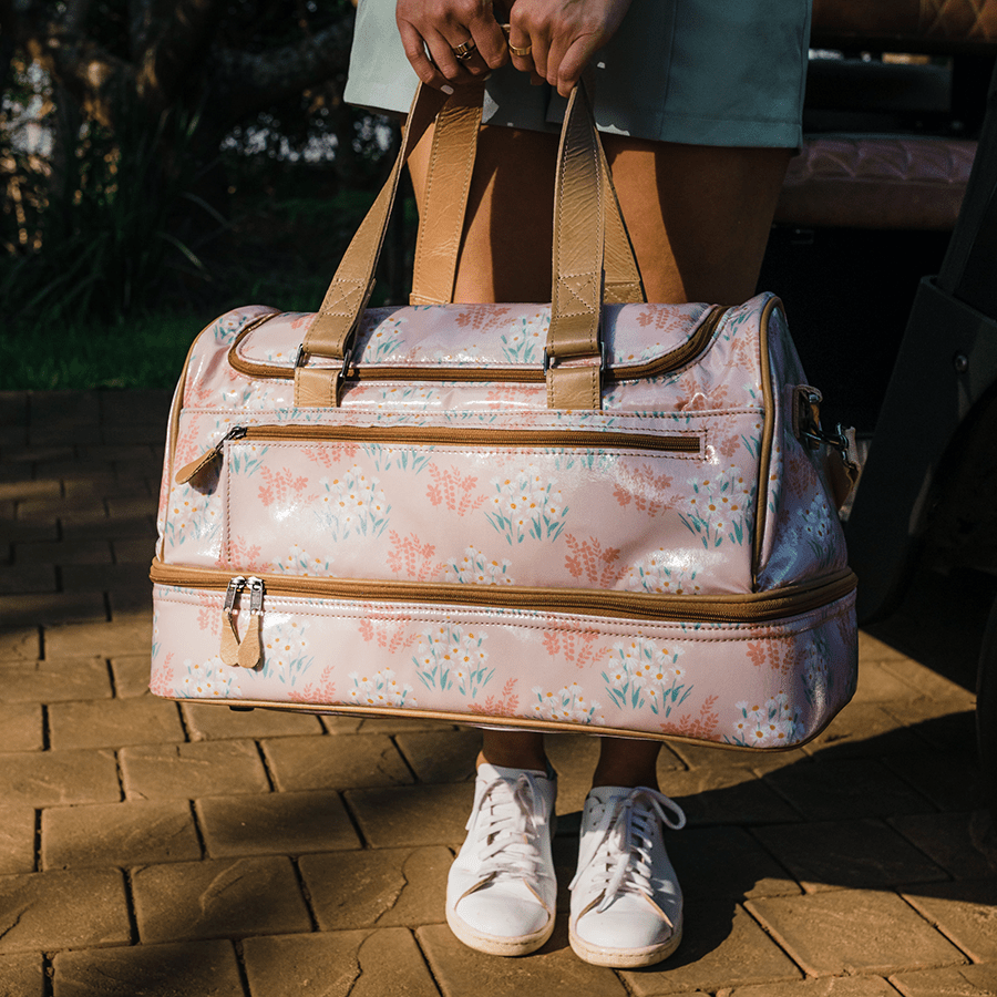 Golf Bag | Laminated Fabric with Genuine Leather Travel Golf Bag Laminated Fabric by Thandana