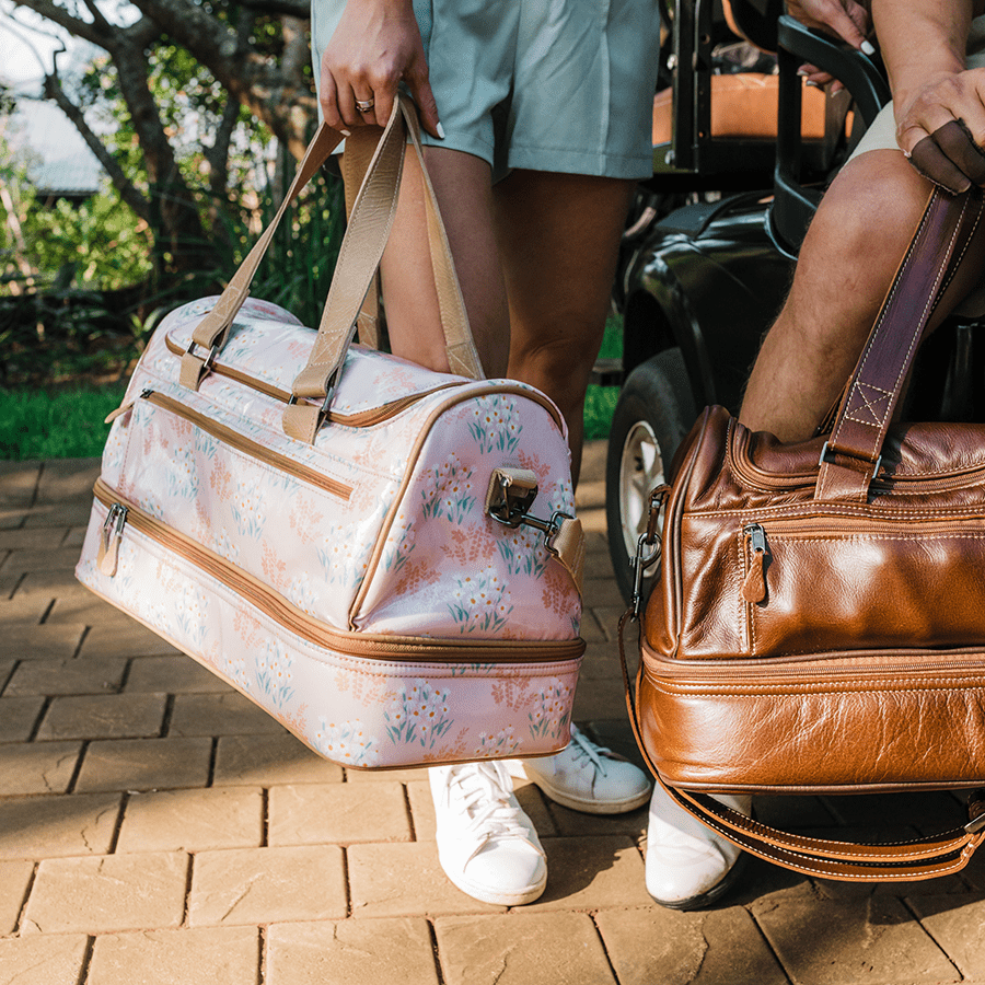 Golf Bag | Laminated Fabric with Genuine Leather Travel Golf Bag Laminated Fabric by Thandana