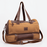 Golf Bag | Wax Canvas with Genuine Leather Camel Canvas with Tobac Leather / Gunmetal (default) Travel Golf Bag Canvas