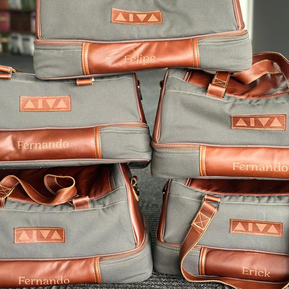 Golf Bag | Wax Canvas with Genuine Leather | Corporate Travel Golf Bag Canvas & Leather by Thandana