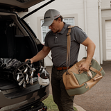 Golf Bag | Wax Canvas with Genuine Leather | Corporate Travel Golf Bag Canvas & Leather by Thandana