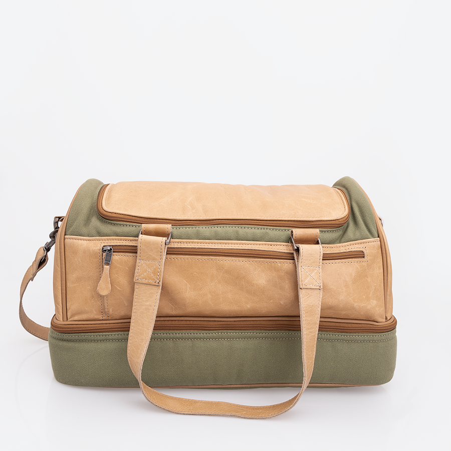 Golf Bag | Wax Canvas with Genuine Leather Travel Golf Bag Canvas & Leather by Thandana