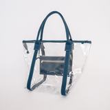 Island Hopper Tote | High Grade Pvc with Genuine Leather Aqua Leather / Gunmetal (default) Handbag by Thandana
