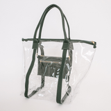 Island Hopper Tote | High Grade Pvc with Genuine Leather Basil Leather / Gunmetal (default) Handbag by Thandana