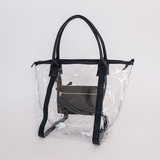 Island Hopper Tote | High Grade Pvc with Genuine Leather Black Leather / Gunmetal (default) Handbag by Thandana