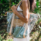 Island Hopper Tote | High Grade Pvc with Genuine Leather Handbag by Thandana