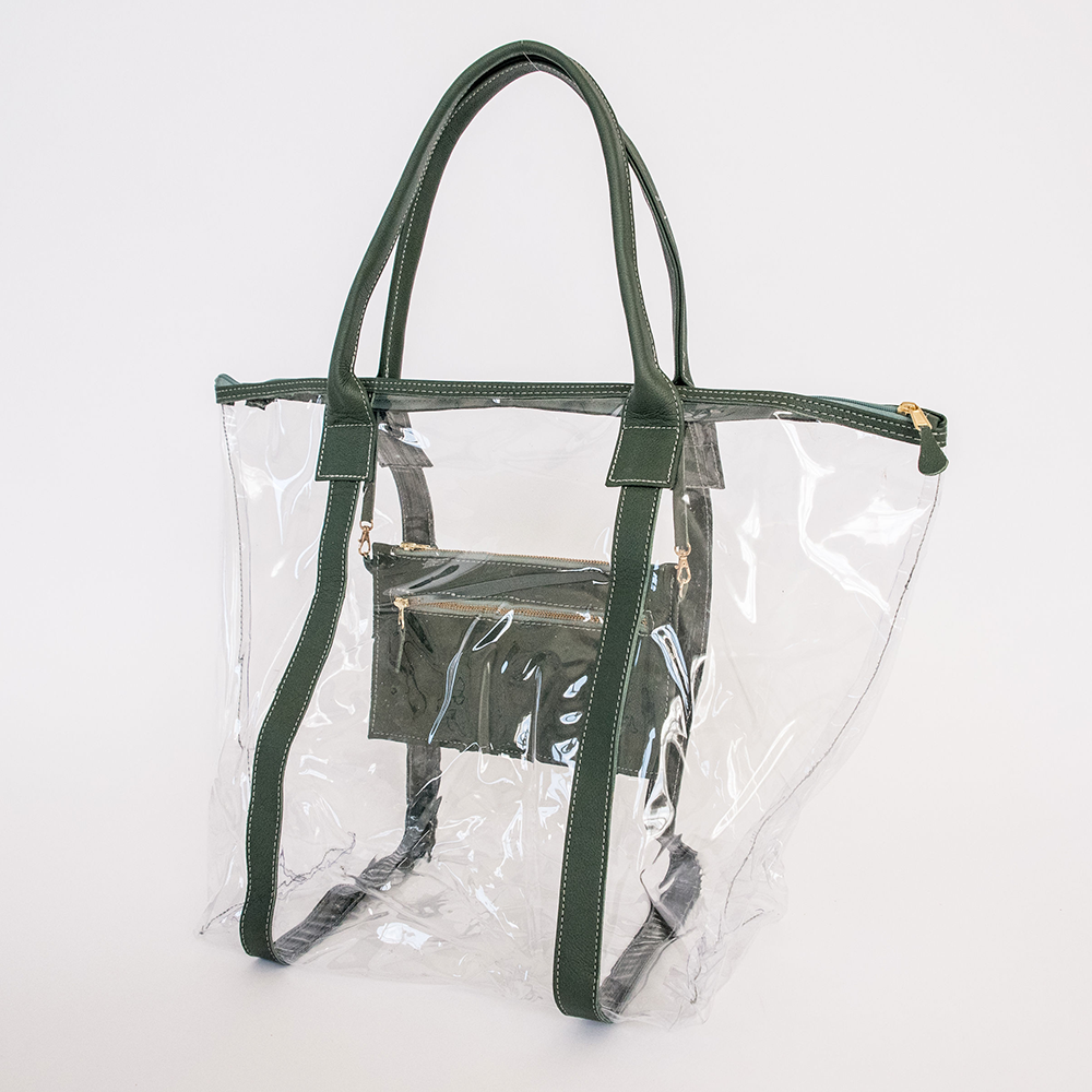 Island Hopper Tote | High Grade Pvc with Genuine Leather Handbag by Thandana