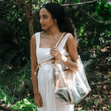 Island Hopper Tote | High Grade Pvc with Genuine Leather Handbag by Thandana