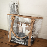 Island Hopper Tote | High Grade Pvc with Genuine Leather Handbag by Thandana