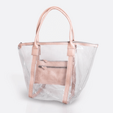 Island Hopper Tote | High Grade Pvc with Genuine Leather Handbag by Thandana