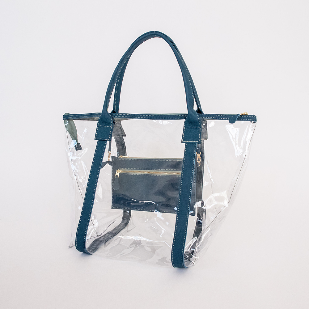 Island Hopper Tote | High Grade Pvc with Genuine Leather Handbag by Thandana