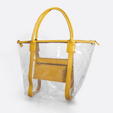 Island Hopper Tote | High Grade Pvc with Genuine Leather Mustard Leather / Gunmetal (default) Handbag by Thandana