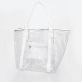 Island Hopper Tote | High Grade Pvc with Genuine Leather White Leather / Gunmetal (default) Handbag by Thandana