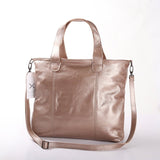 Jax Handbag | Genuine Leather Champagne Leather / Gunmetal (default) Handbag by Thandana