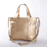 Jax Handbag | Genuine Leather Gold Leather / Gunmetal (default) Handbag by Thandana