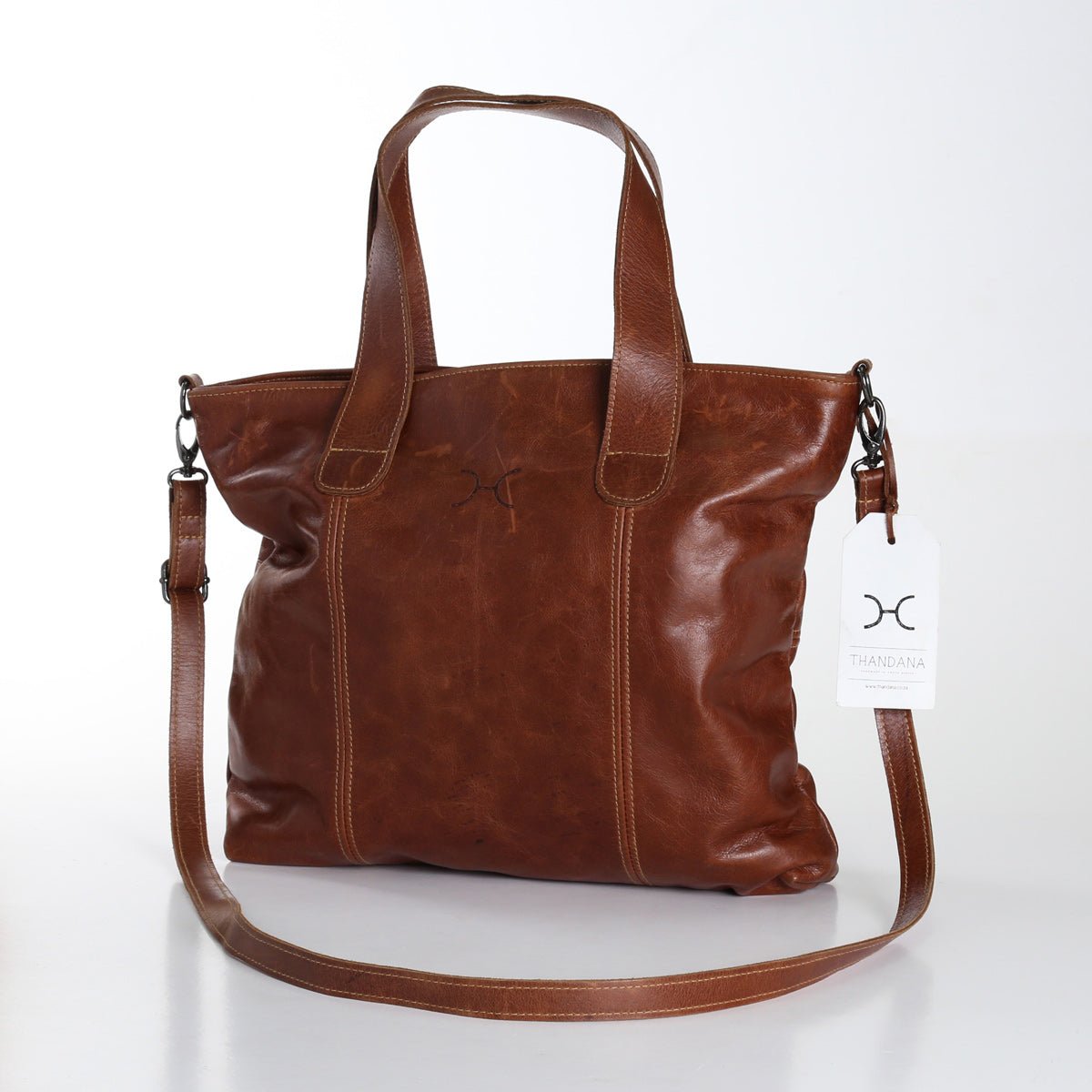 Jax Handbag | Genuine Leather Tobac Leather / Gunmetal (default) Handbag by Thandana