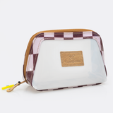 Jelly Clear View Beauty Case | Tpu Silicon & Laminated Fabric White - Checkmate - Cherry / Chunky Zip Jelly Range