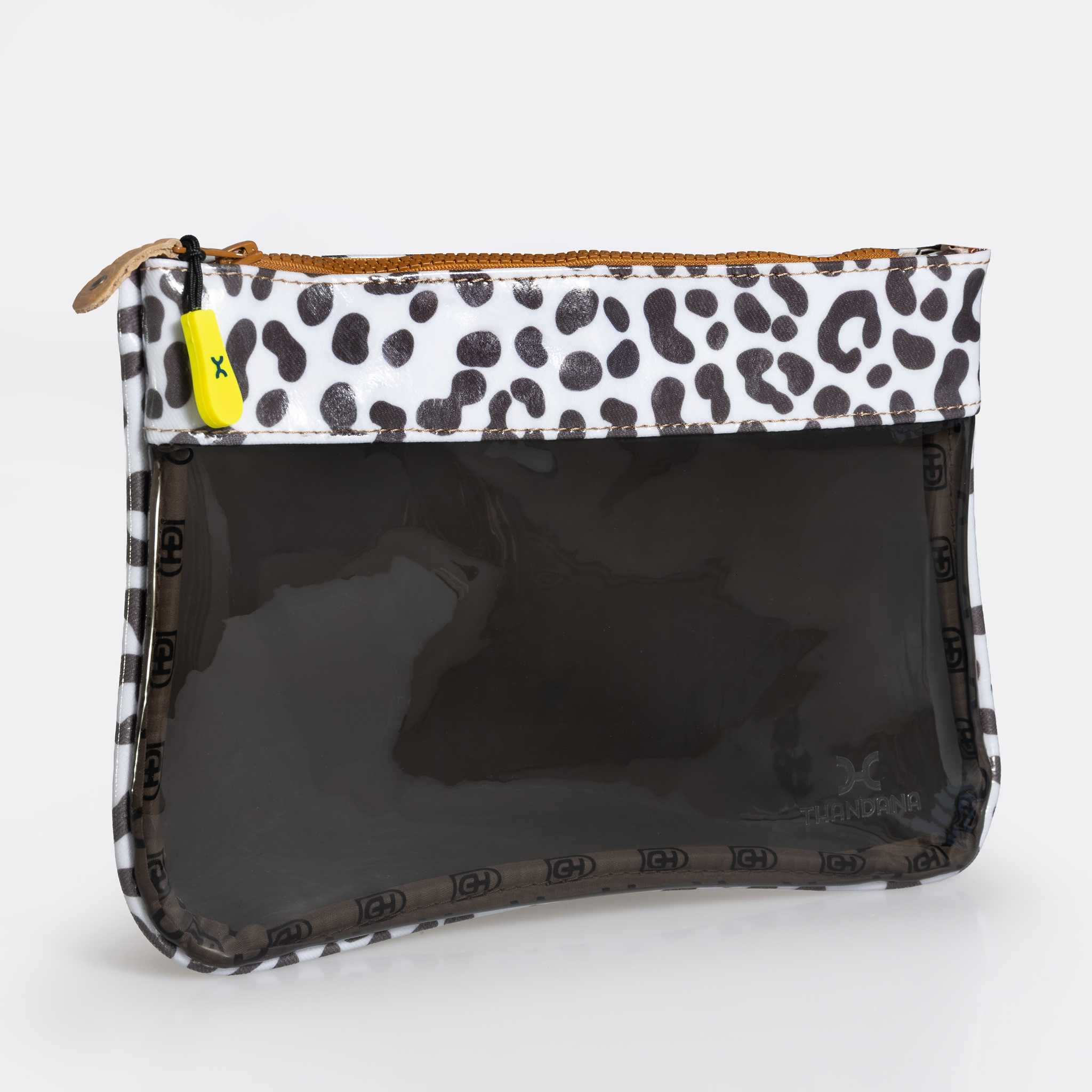 Jelly Clear View Essentials Pouch | Tpu Silicon & Laminated Fabric Black - Cheetah - White / Chunky Zip Jelly - Pouch