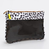 Jelly Clear View Essentials Pouch | Tpu Silicon & Laminated Fabric Black - Cheetah - White / Chunky Zip Jelly - Pouch