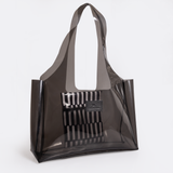 Jelly Clear View Tote | Tpu Silicon & Laminated Fabric Black - Indie - Pitch / Chunky Zip Jelly Range - Tote by Thandana