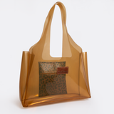 Jelly Clear View Tote | Tpu Silicon & Laminated Fabric Brown - Cheetah - Coffee / Chunky Zip Jelly Range - Tote