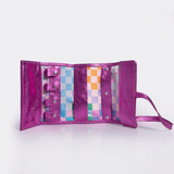 Jewellery Wrap | Genuine Leather Electric Pink Leather with Checker Preppy Jewellery Wrap by Thandana