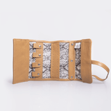Jewellery Wrap | Genuine Leather Hazelnut Leather with Python Moody Jewellery Wrap by Thandana