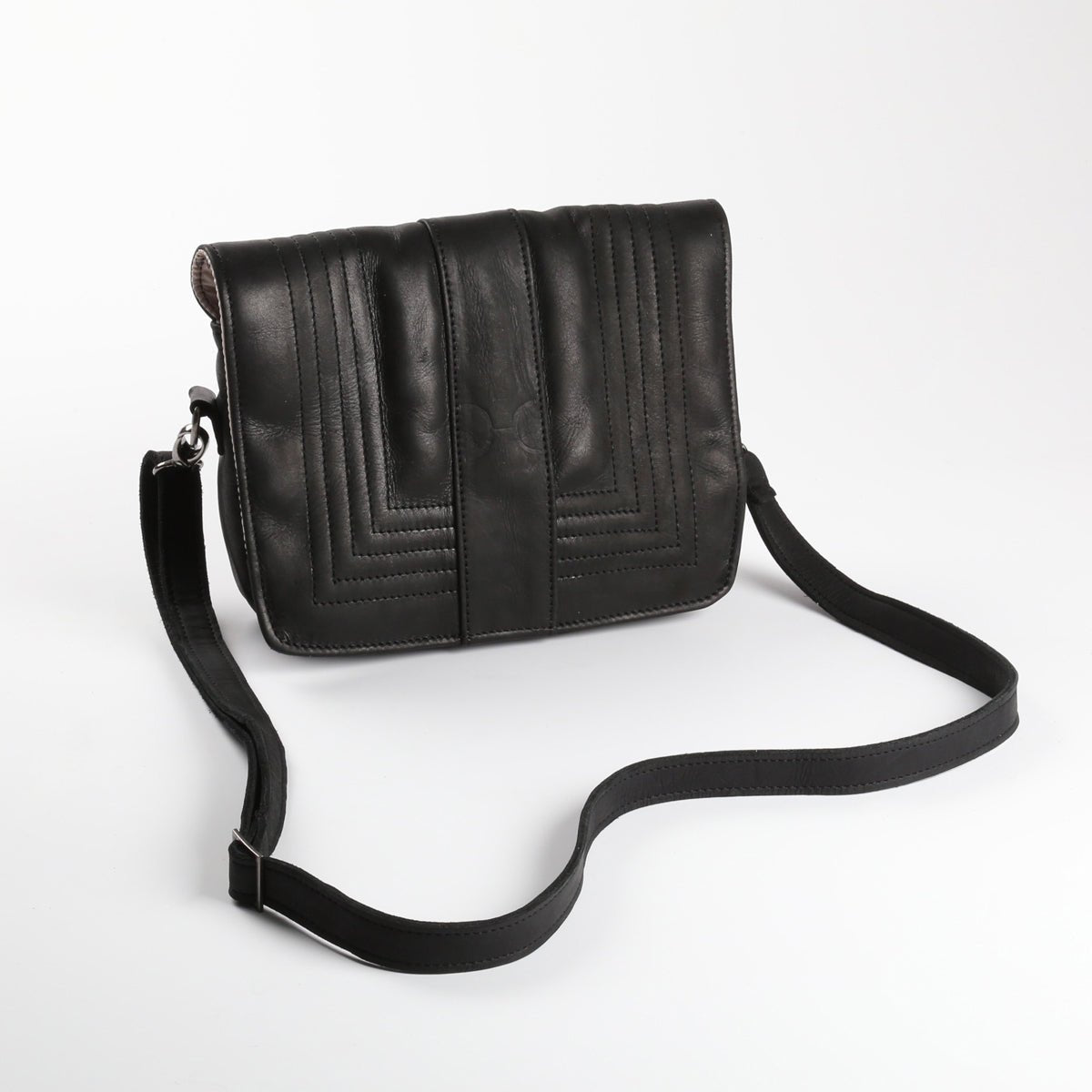 Katie Sling Clutch | Genuine Leather Black Leather Katie Sling Clutch by Thandana