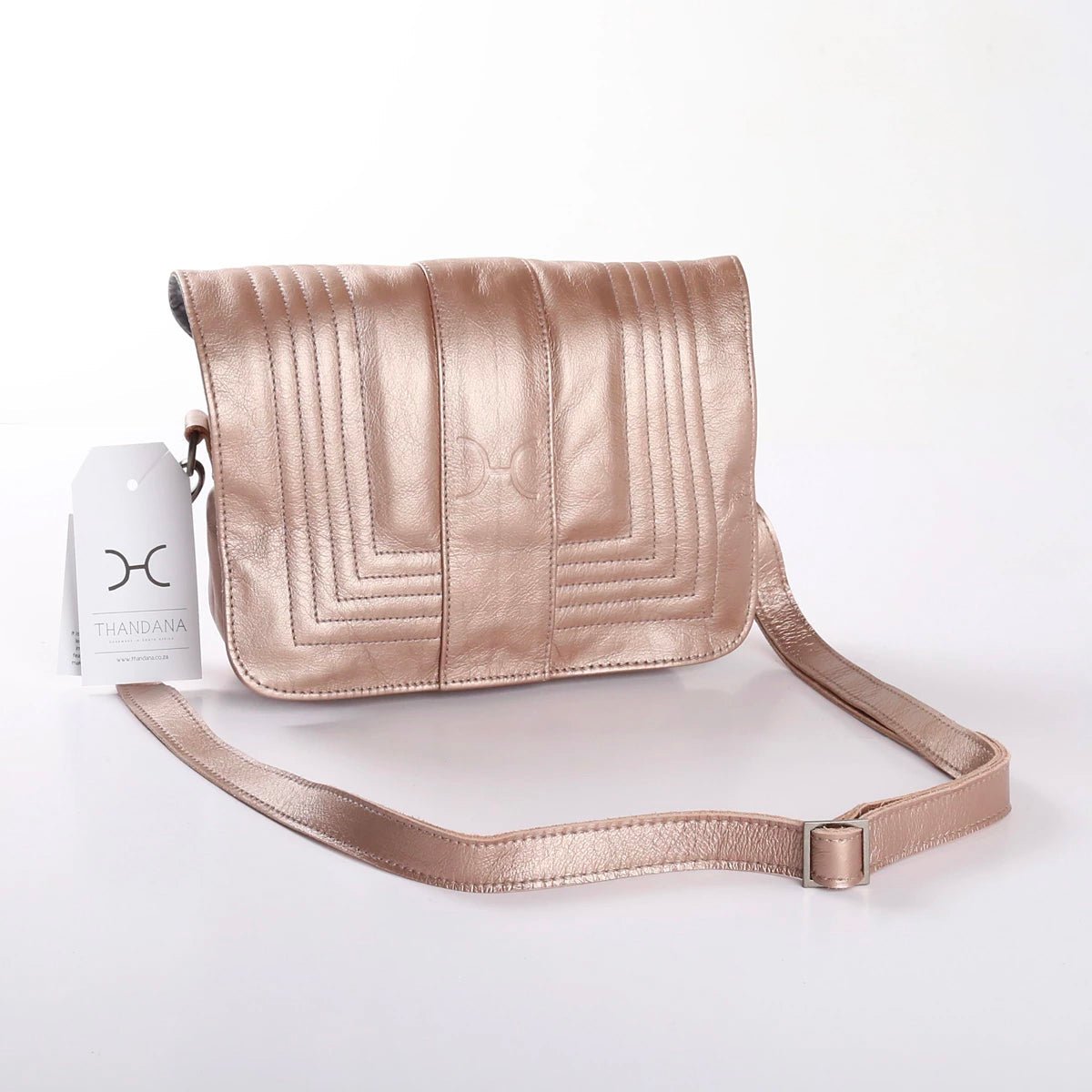 Katie Sling Clutch | Genuine Leather Champagne Leather Katie Sling Clutch by Thandana