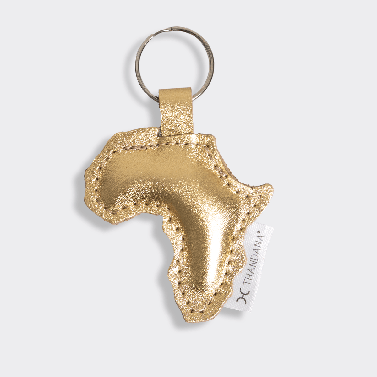Key Ring Africa | Genuine Leather Gold Leather Key Ring by Thandana