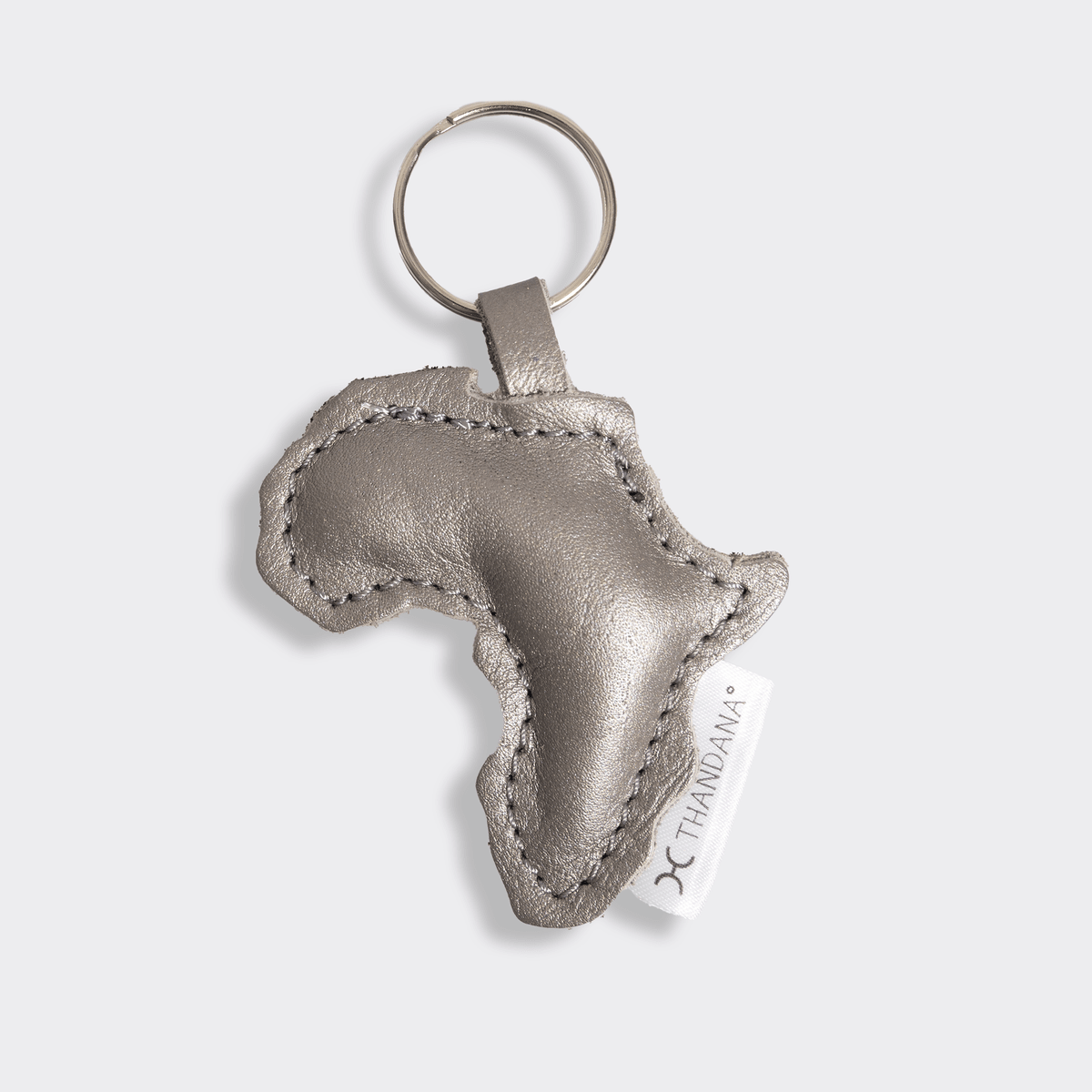 Key Ring Africa | Genuine Leather Pewter Leather Key Ring by Thandana