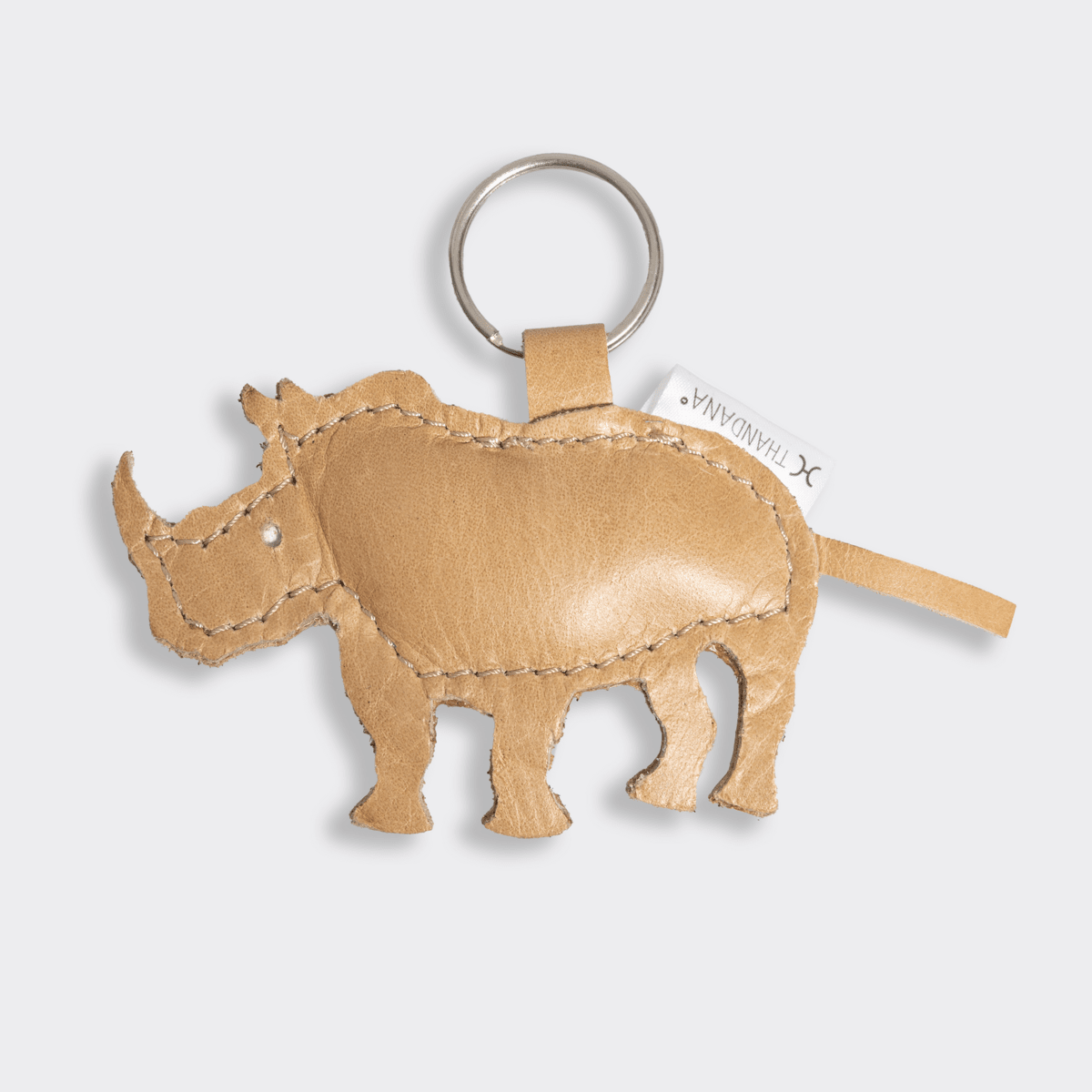 Key Ring Animal | Genuine Leather Hazelnut Rhino Leather Key Ring by Thandana