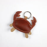 Key Ring Animal | Genuine Leather Tobac Crab Leather Key Ring by Thandana