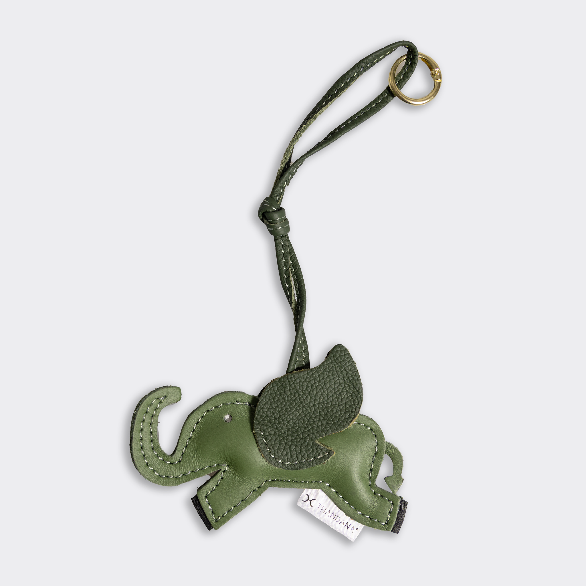 Key Ring Charms | Genuine Leather Flying Ellie Green Leather Key Ring by Thandana